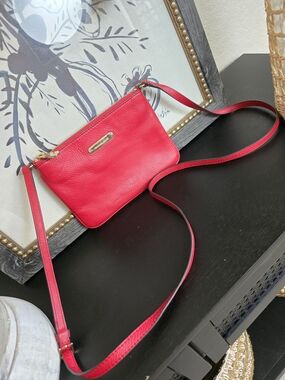 Michael Kors Red Leather Crossbody Mini Bag